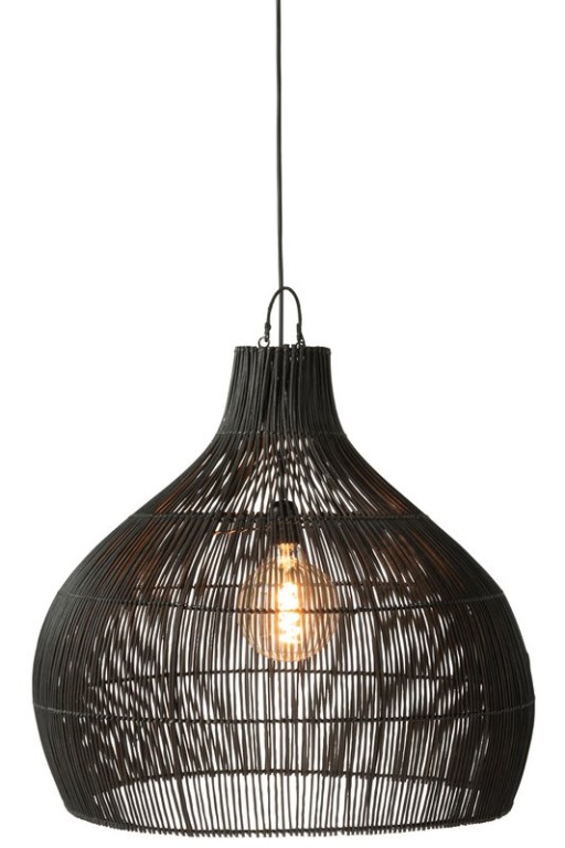 J-Line lampshade Pear shape - rattan - black