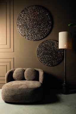 Nikael Bronze Round Poly Shell Bamboo Wall Panel S
