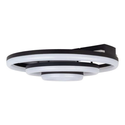 LED CCT ceiling light "Circulo" made of black metal and sand-colored plastic Ø 60 cm