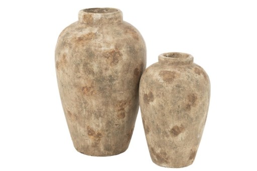 J-Line Vase Pot Antique Clay Beige Large