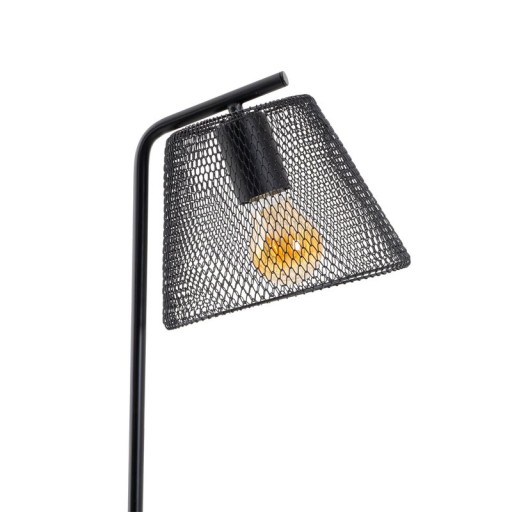 Standing lamp "Korie", floor lamp made of black in black, with E27 socket, 140 cm high, for living area and office.