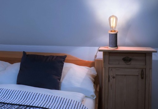 Table lamp max. 12cm high, decorative table lamp made of metal and plastic and textile material in black, white, E27 socket, table lamp for dining room, kitchen, children's room, hallway