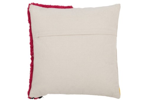 J-Line cushion Square Abstract Face - cotton - mix