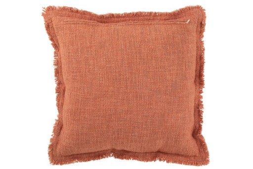 J-Line cushion Fringes - cotton - terracotta