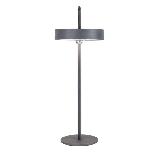 LED battery table lamp magnetic "Ella" for outside and inside, made of metal and plastic in gray, 35 cm high