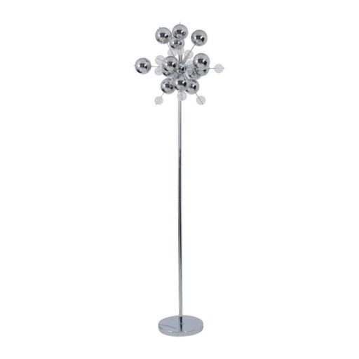 Standing lamp "explosion" in chrome, floor lamp made of metal and glass, chrome, G9, floor lamp 169 cm high