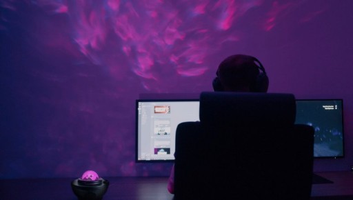 Atmospheric Galaxy LED projector, decorative lighting made of plastic, colorful, integrated LED, for inside