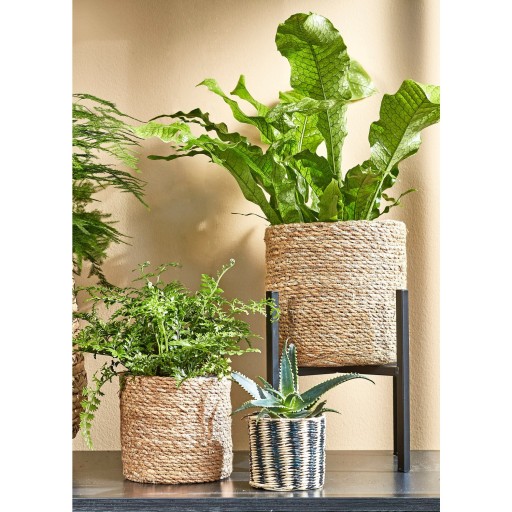 Atlantic Plantenmand - Set van 2 - H20 x Ø20 cm - Zeegras - Lichtbruin