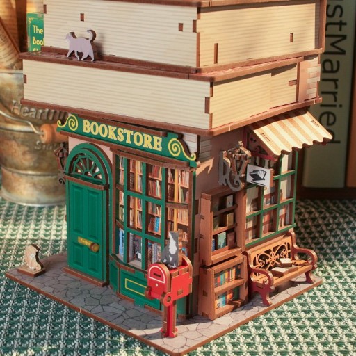 Tonecheer, DIY 3D Houten Puzzel, Desk Bin, Time Bookstore, TQ187,15x14x24cm
