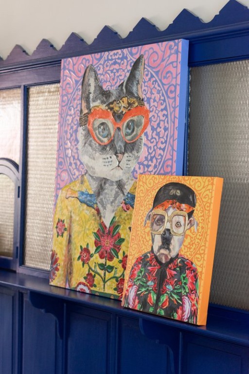 J-Line Wall Decoration Cat Pop Art Canvas Mix Large