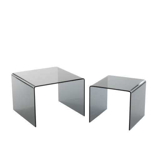 J-Line bijzettafel - glas - zwart