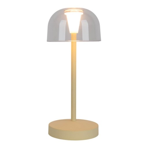 2-er Set LED battery table lamp "Gomba" for outside and inside, made of metal and plastic in yellow, 18.5 cm high