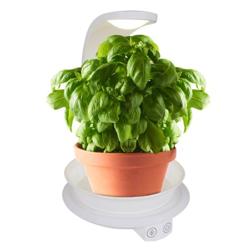 LED plant tablet light 24 cm high, made of metal and plastic in white, with integrated LED