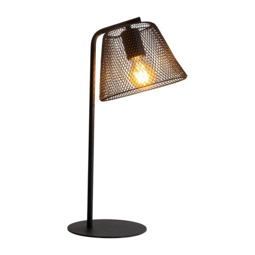 Table lamp "Korie", metal table lamp in black, with E27 socket, 50 cm high, for living area and office.