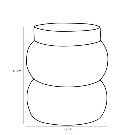 Vendi Side table - H40 x Ø35 cm - Ceramic - Orange
