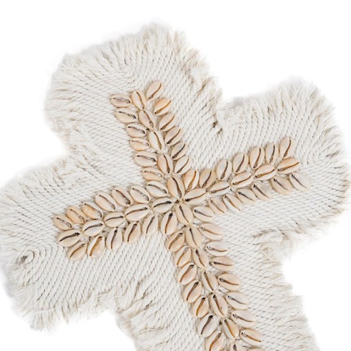 The Macrame Cross - White