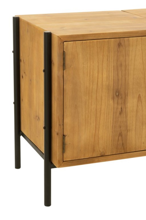 J-Line TV cabinet Tina - wood/iron - black/natural