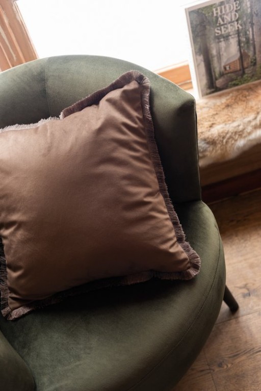 J-Line cushion Alpha Square - polyester - brown