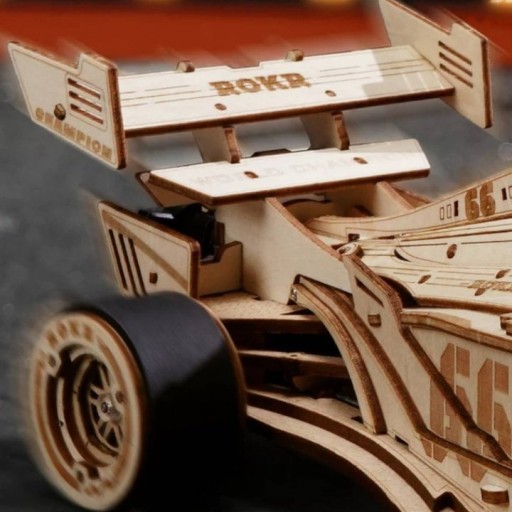 Wooden puzzle 3D Racing Car, Robotime, LK505, 29x10.5x7.6cm