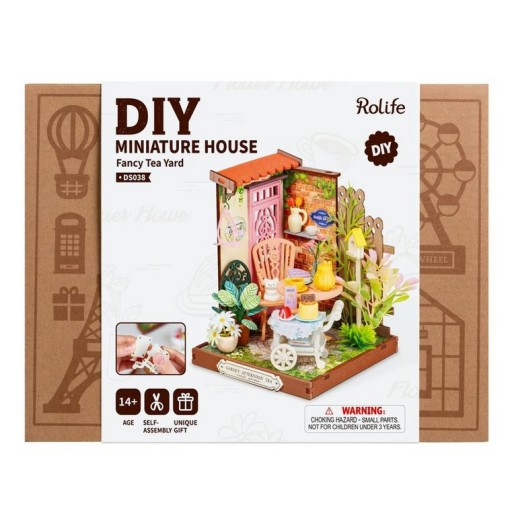 Robotime, DIY Huisje Fancy Tea Yard, DS038, 11x10x10,5cm