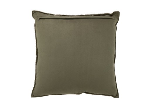 J-Line cushion Cow hair - leather - olive