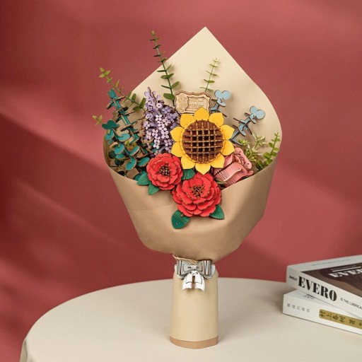 Robotime, DIY Houten Bloemenboeket/Flower Bouquet, TW01H,