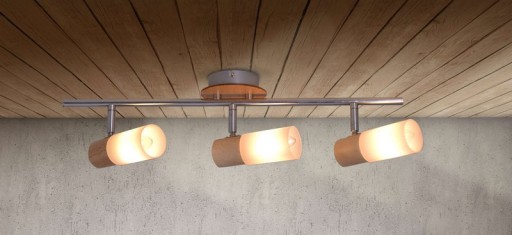 3 wall ceiling spot "Todtnau", metal, glass and plastic, E14, 47cm long