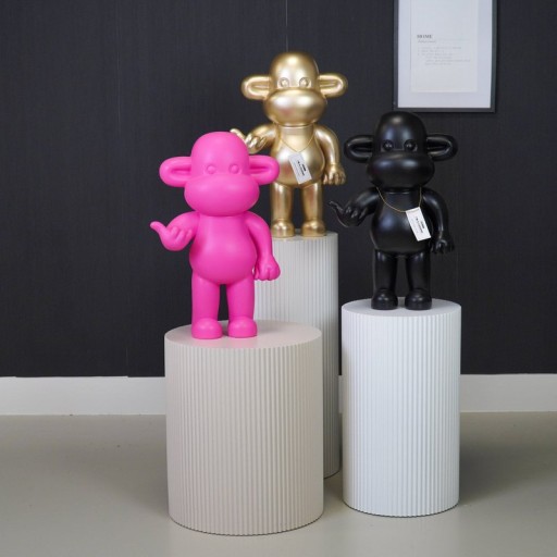 Ornament - Hang Loose Monkey Figurine 'The Legend' - Polyresin - Pink - 33x21x50cm