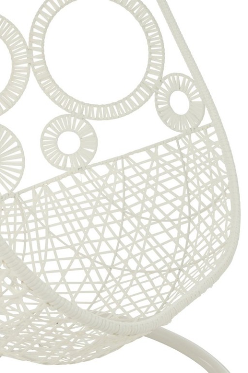 J-Line Hanging Chair + Cushions Bula Metal/Cane White