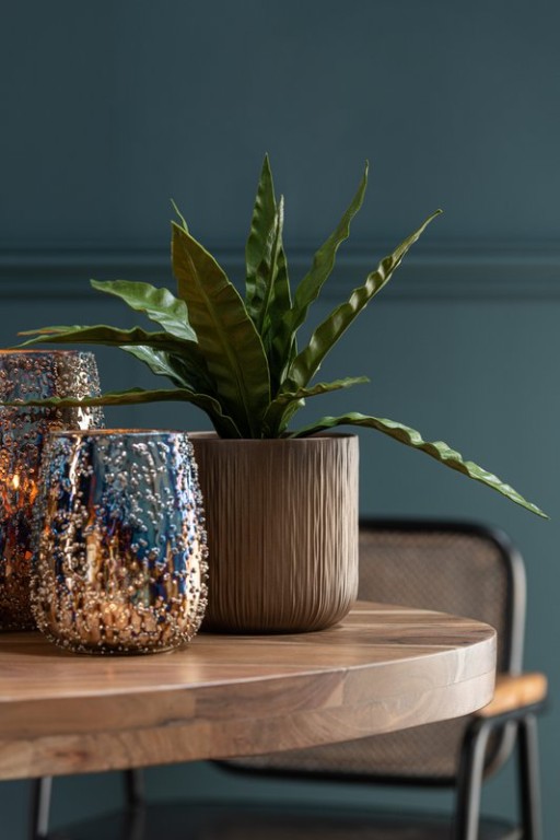 J-Line lantern Lise - glass - brown/gold - large