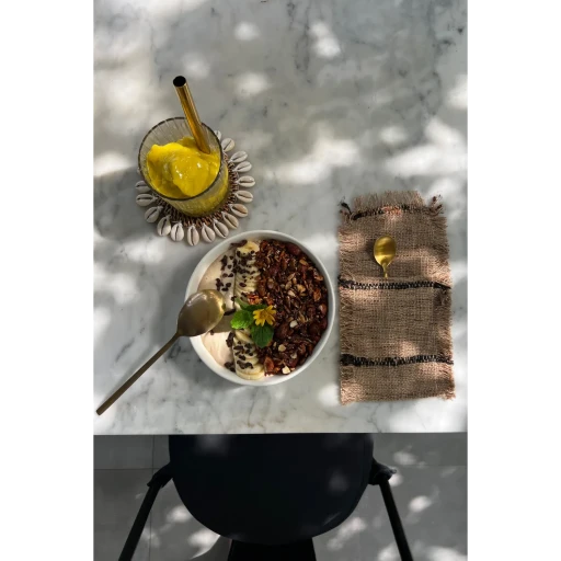 The Oh My Gee Bestekhouder - Beige Zwart - Set van 4