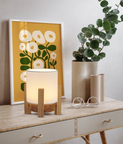 Ackitical lamp "Madita" 19 cm high, in white/nature, with integrated LED, dimmable with touch sensor