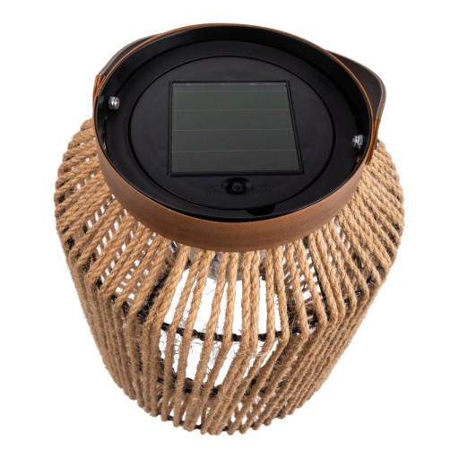 LED solar light "Korbinian" decoration for the outdoor area made of metal, plastic and cord in nature, with firmly built -in LEDs.