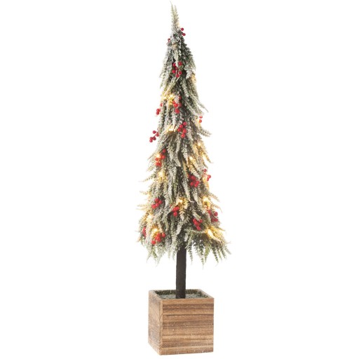 J-Line Kerstboom+Led Kunststof Sneeuw Groen/Rood Extra Large