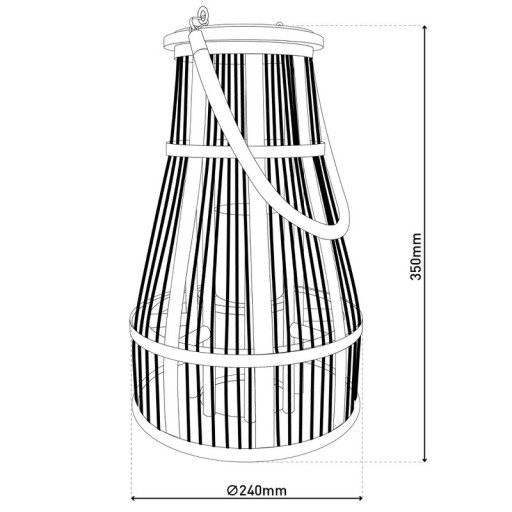 Decol light "Korbinian" including solar LED candle for garden and balcony, from rattan in nature, solar lamp height 35 cm