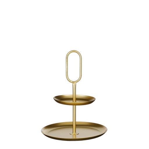 Rama Etagere 2 Layers - L28 x W28 x H36 cm - Metal - Gold