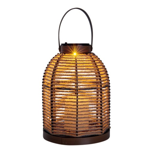 LED solar light "Korbinian" for garden and terrace, decorative lamp made of metal with jute tension in nature, firmly built -in LEDs, solar lamp for outside 29 x 21 cm