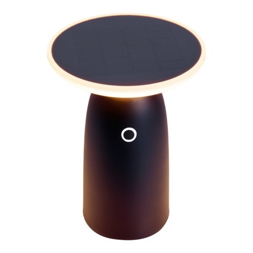 LED Solarleuchte "Ada" schwarz für Außen, LED Tischlampe aus Metall und Kunststoff 22,5 x 16 cm