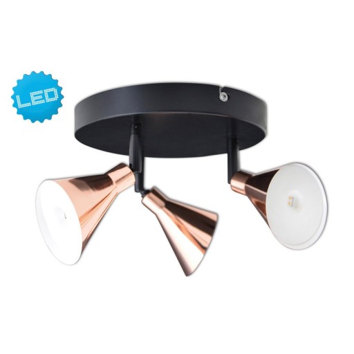 3 LED wall u. "Copper" ceiling spotlight d:38cm