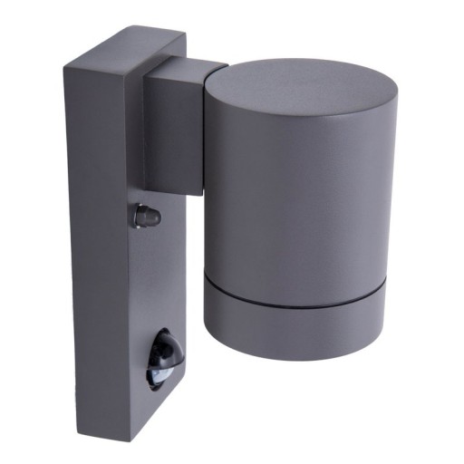 Outside wall lamp "Romb" with motion detector, anthracite -colored aluminum, timer, changeable lamp, 7 x 12.5 x 16.4 cm