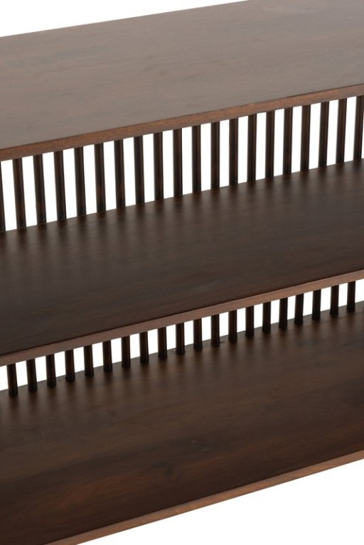 J-Line Console 2 Planks Conie Mango Wood Dark Brown