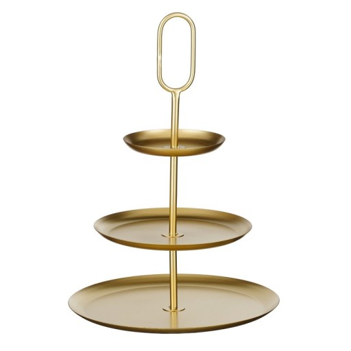 Rama Etagere 3 Layers - L38 x W38 x H55 cm - Metal - Gold