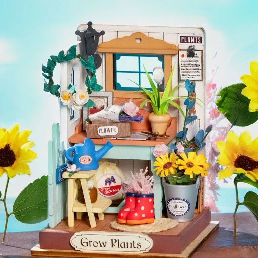 Robotime, DIY Huisje Dreaming Terrace Garden, DS030, 9x9x9,6cm