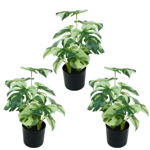 3 pcs. Monstera Artificial plant 40cm