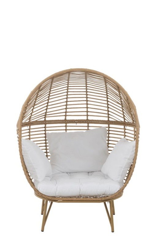 J-Line lounge chair Oval - steel - natural