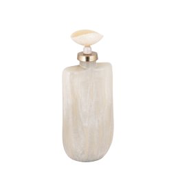 Aliza Pearl Glass Bottle Statue With Shell Lid M