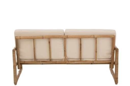 J-Line Rattan sofa - 2 people - bamboo/textile - natural