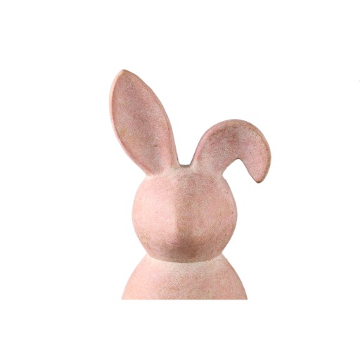 Berniee Pink Cement Rabbit Statue Mixed Ears L