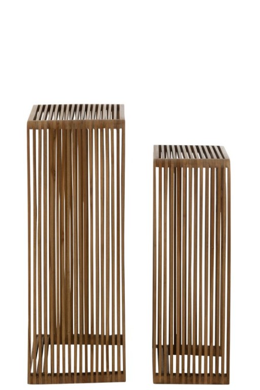 J-Line side table Cube Recycled Teak - natural wood