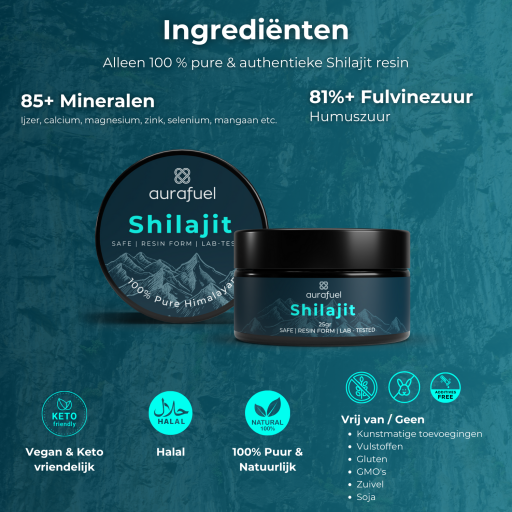 Aurafuel Pure Shilajit Resin | 100% Puur | Getest & Krachtig | Natuurlijk Supplement - 25 gram